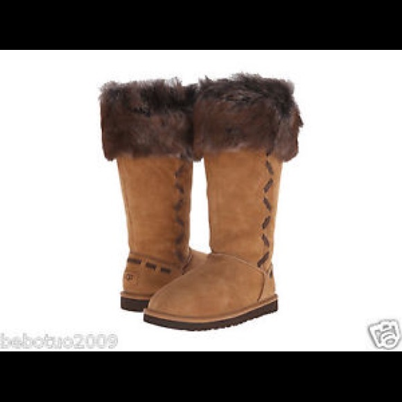 tall shearling boots women's
